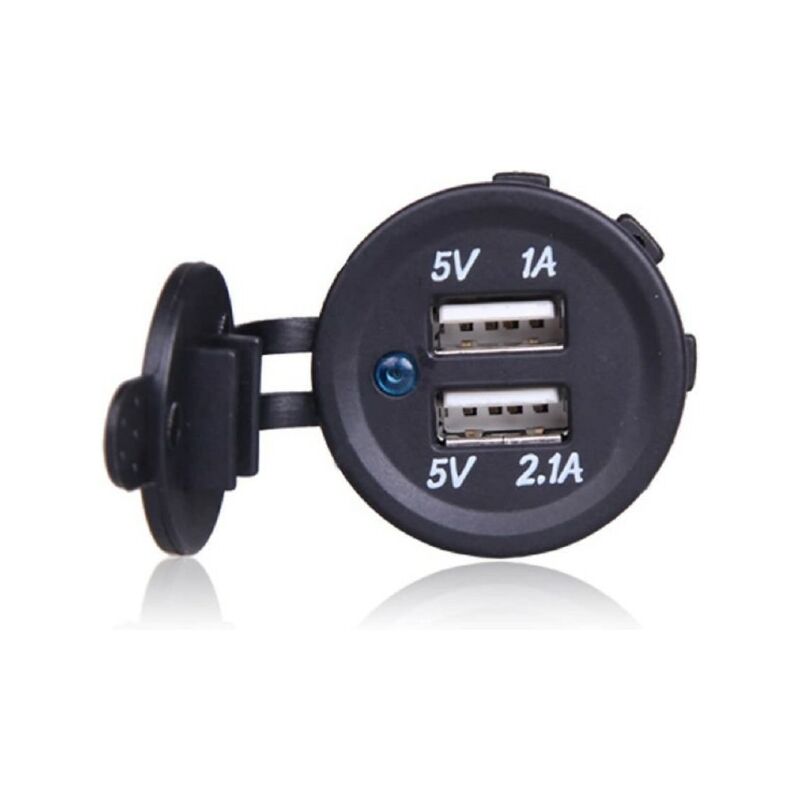 Ip66 étanche à l’eau 12v Dc 2 USB moto allume-cigare prise chargeur  connecteur et fusible convertisseur plug pour voiture moto bateau 5v 2.1a  sortie