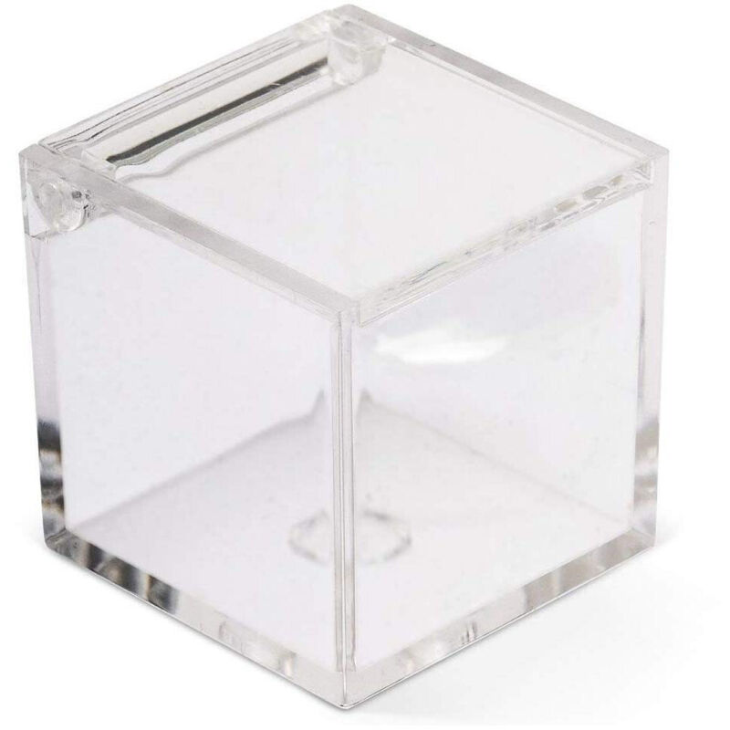 12 Boîtes Cubes Plexiglass 8x8cm Transparentes Boîtes De Confection De Mariage