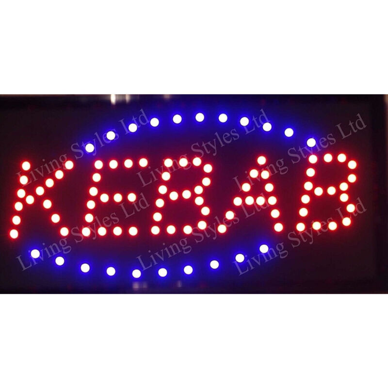 Enseigne Kebab Led Avec Crochets 50 X 25 Cm 220v
