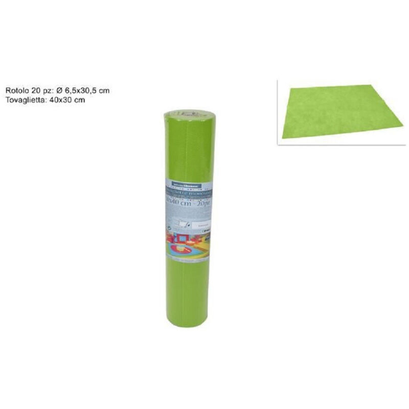Set 20 Pieces Sets De Table Tnt Roll Nappes 30 X 40 Cm Vert