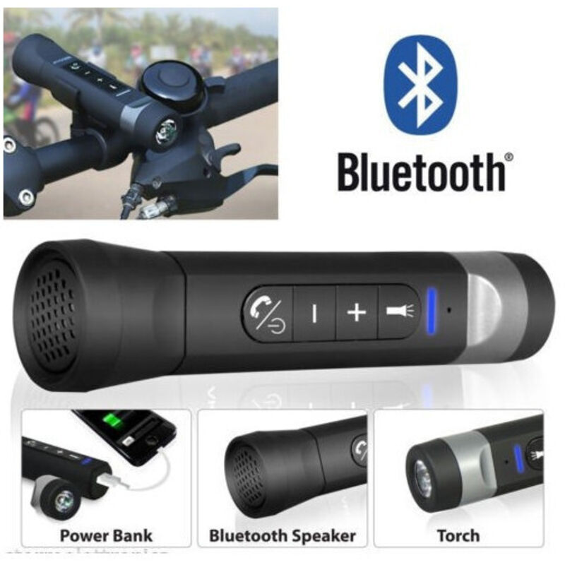 Lampe Torche Multifonction Pour Vélo, Haut-parleur Bluetooth, Batterie Externe Mains Libres