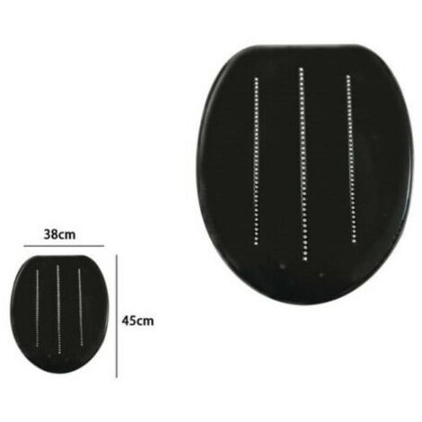Trade Shop - Abdeckung Wasserabdeckung Sitz WC Universal Badezimmer MDF Black Strass RuSt 59206 -   -3,5    -