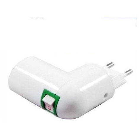 Trade Shop - Adaptador Portalámpara Enchufe E27 O E14 Con Interruptor Portalámpara Enchufe -