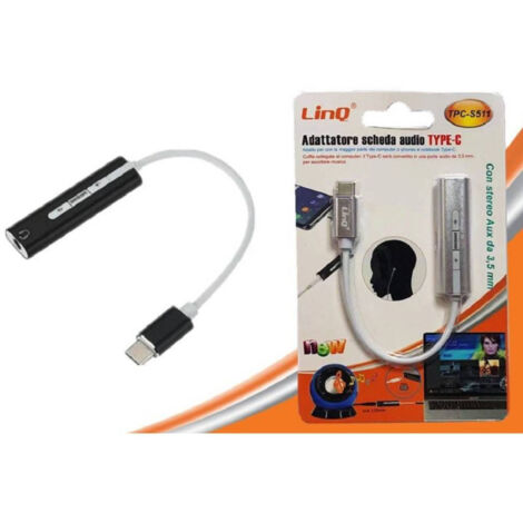 Trade Shop - Adaptador Tarjeta Sonido Convertidor Usb C Tipo-c Jack Aux 3.5mm Tpc-s511 -