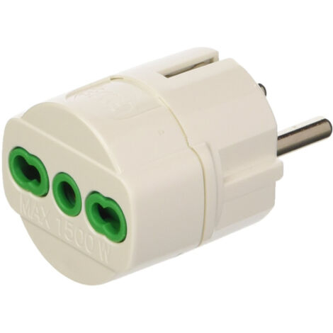 Trade Shop - ADAPTER MIT DEUTSCHEM SCHUKO-STECKER UND BOSCH-REDUKTIONS-STECKDOSE 10-16A -