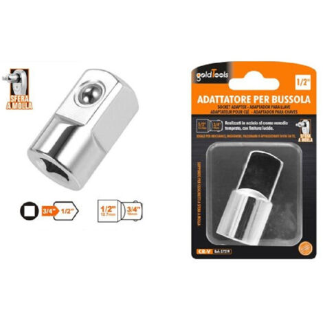 TRADE SHOP - Adattatore Attacco Quadrato 3/4" Per Chiavi A Bussola 1/2" Sfera A Molla 57219 -