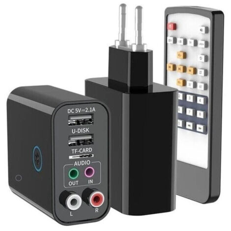 Trade Shop - Adattatore Bluetooh Usb 5.0 Trasmettitore Ricevitore Audio Wireless Aux Rca K16 -