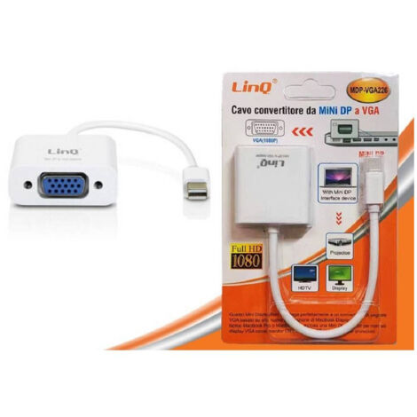 TRADE SHOP - Adattatore Convertitore Cavo Da Mini Displayport Mini Dp A Vga Monitor Mdp-vga226 -