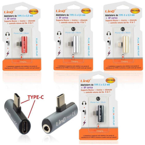 Trade Shop - Adattatore Convertitore Da Plug Type-c Maschio A Jack 3,5mm + Pd Carica Tpc3026 -