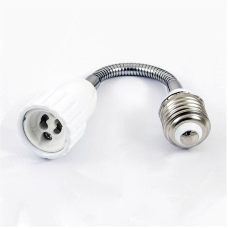 TRADE SHOP - Adattatore Convertitore Per Lampadina Da E27 A Gu10 Con Prolunga Flessibile 20cm -