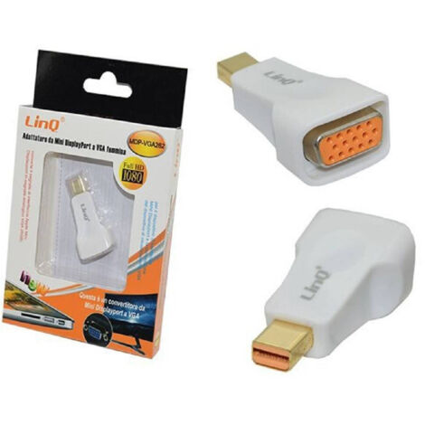 TRADE SHOP - Adattatore Da Mini Displayport Maschio A Vga Femmina Convertitore 1080p Mdp-vga262 -