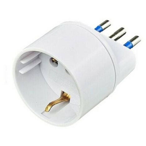 Trade Shop - Adattatore Riduttore Da Presa Shuko Tedesca A Spina Piccola 10a Italiana -