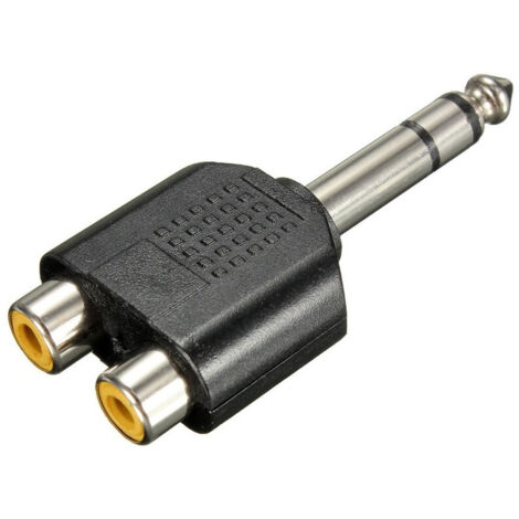 TRADE SHOP - Adattatore Sdoppiatore Audio Stereo Maschio Jack 6,35 Mm + 2 Jack Femmina Rca -