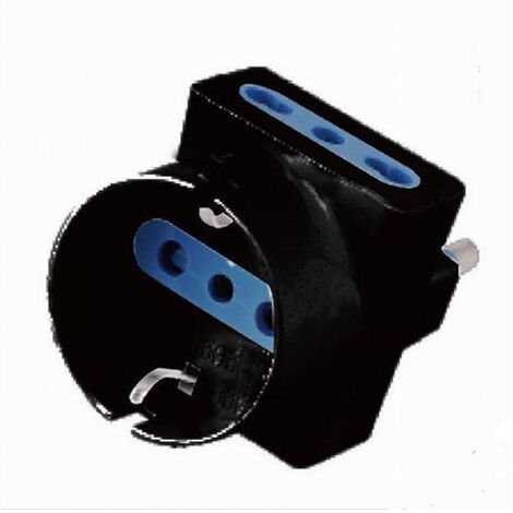 TRADE SHOP - Adattatore Spina 16a 2p+t 1 Presa Ita 10a/schuko 16a 2 Prese Bipasso 10/16a 83049 -