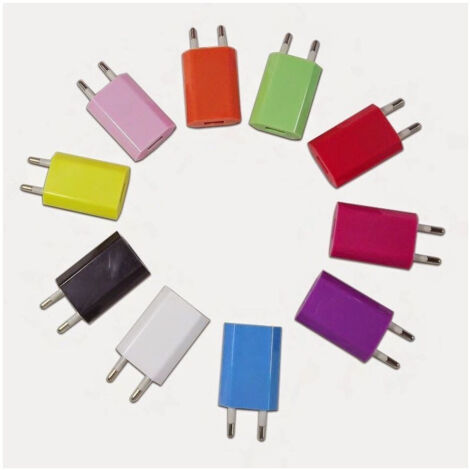 TRADE SHOP - Adattatore Usb Spina 5v 1a Caricabatteria Per Smartphone Tablet Vari Colori -