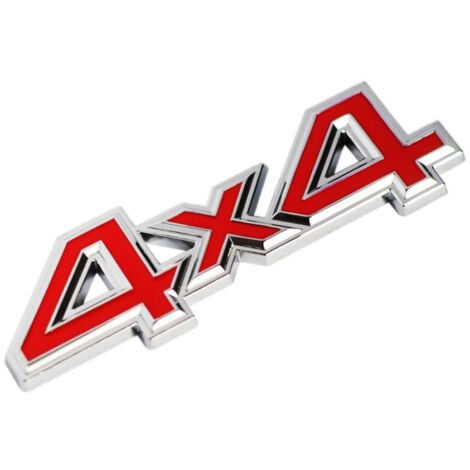 TRADE SHOP - Adesivo Decorazione 3d In Metallo Cromato Per Auto Figura Stemma 4x4 Sticker -
