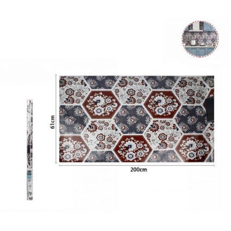 Trade Shop - ADESIVO ROTOLO FÜR MURI PARETE BY PARATI 61CM X 2MT FLOREAL ESAGONI 70859 -
