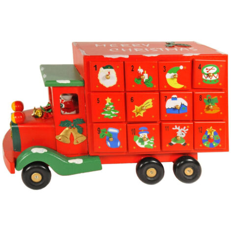 Trade Shop - ADVENTSKALENDER AUS HOLZ WEIHNACHTSVAN SCHUBLADEN WEIHNACHTSDEKORATION -