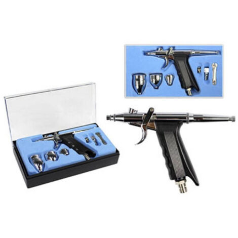 Trade Shop - Aerografo In Acciaio Ugello 0.3 Mm Professionale Con Accessori Nail E Body Art -