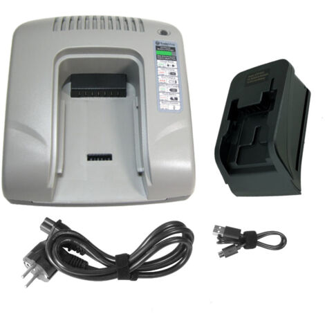 Trade-Shop Akku Ladegerät Ladestation mit USB Anschlüssen für 14,4V Li-Ion Akkus kompatibel mit Black & Decker 90551475, A1114L, A1514L, A1514L-XJ