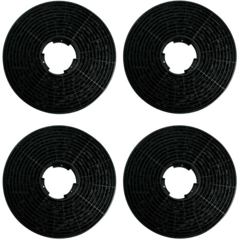 Trade-Shop Aktivkohlefilter für Respekta CH 0150 IX, CH 0160 IX, CH 0190 IX, CH 22010 S/W, CH 22020-IX-B, CH 22058 IXA, CH 22068 IXB, CH 22078 IX - 4 Stück