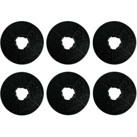Trade-Shop Aktivkohlefilter für Respekta CH 22098 IXA, CH 21060 S/W, CH 3100 GIS, CH 3300 GISS, Dalia, Kira, Nola, Nova, Numa, Svea - 6 Stück