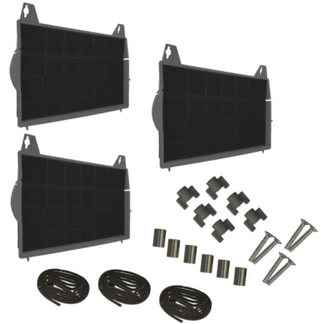 Trade-Shop Aktivkohlefilter mit Rahmen 450x320mm inkl. Dichtband, Schrauben-Set ersetzt Balay 3AB365T LZ3BYN6, Constructa CZ5110X3, Europart 804215 - 3 Stück