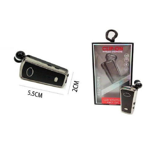 Trade Shop - AKZ-Q5 CLIP-ON BLUETOOTH KOPFHÖRER KOPFHÖRER EINZIEHBARES KABEL SMARTPHONE -