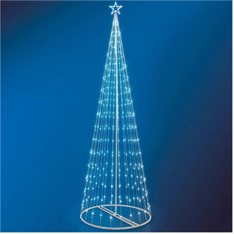TRADE SHOP - Albero Di Natale Luminoso Bianco Freddo 394 Led 300cm Decorazione Per Esterno -