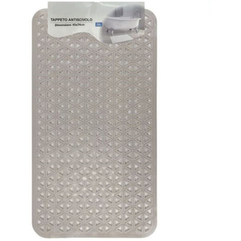 Trade Shop - Alfombra Antideslizante Beige Geométrica Interlacemente Para La Ducha De La Baño 40x74 Cm 10798 -