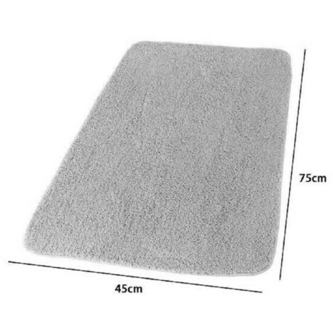 Trade Shop - Alfombra De Baño Decoración Del Hogar 45 X 75cm Tela Gris 69864 -