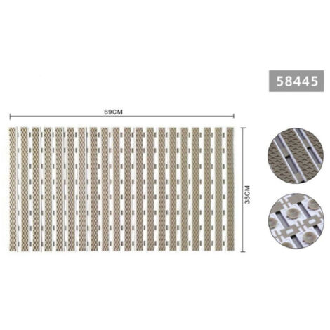 Trade Shop - Alfombrilla De Ducha Antideslizante 69x38cm Alfombrilla De Baño Rectangular Beige 58445 -