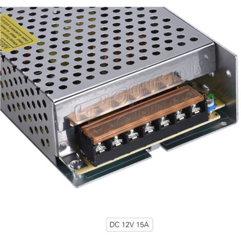 Trade Shop - Alimentador 15a 12v Led Transformador De Rayas 15 Amperio Estabilizado 220v 180w -