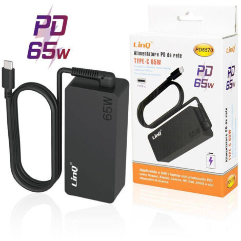 Trade Shop - Alimentatore Caricabatterie Pd 65w Interfaccia Type-c Notebook Smartphone Pd6570 -