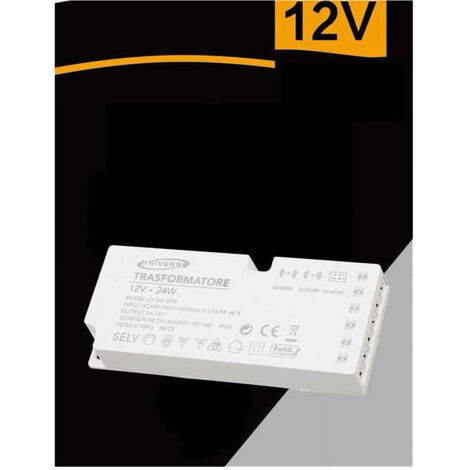 Trade Shop - Alimentatore Switching Dc12v 24w 2a 6 Uscite 3 Ingresso Sensore Strip Led Qs-24w -