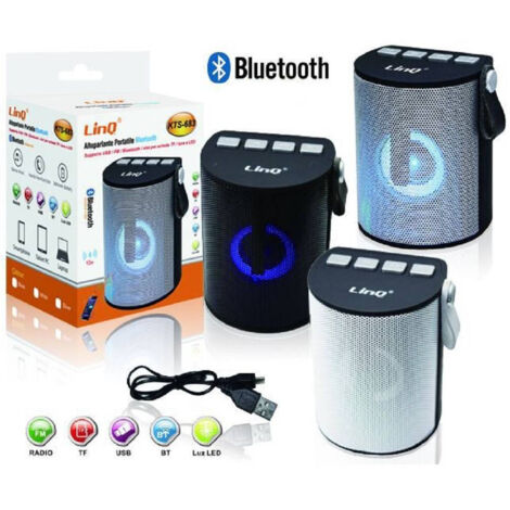 Trade Shop - Altoparlante Speaker Bluetooth Radio Fm Usb Microsd Led Luz Portatile Kts-683 -
