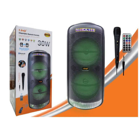 Trade Shop - ALTOPARLANTE SPEAKER CASSA BLUETOOTH REACH KB8808 30W MIKROFONO-TELECOMAND -