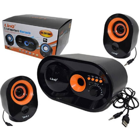 TRADE SHOP - Altoparlanti Speaker Bluetooth Radio Fm Casse Usb Tf Aux Microsd Luci Led Cs-2071akt -