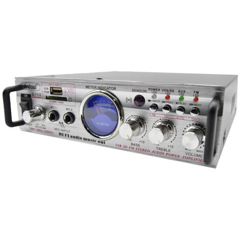 TRADE SHOP - Amplificatore Stereo Bluetooth Usb Funzione Mini Super Bass Telecomando Q-t112 -