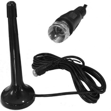 TRADE SHOP - Antenna Di Segnale Tv Per Interni 1080p Base Magnetica Con Cavo Coassiale Q-a162 -