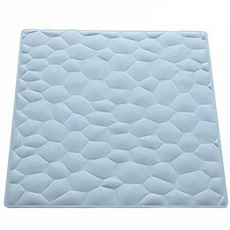 Trade Shop - ANTI-RUTSCH-DUSCHMATTE GUMMIMATTE STEINEFFEKT HELLBLAU 54 X 54 CM -