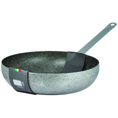 Trade Shop - Anti-stick Aluminum Frying Pan Gray Stone ø 34 / 38cm With Kitchen Handle - -diámetro 38cm -