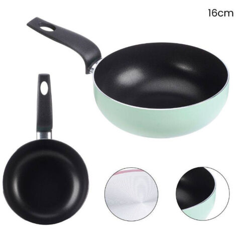 Trade Shop - ANTIHAFT-WOK CM 16 MIT GRIFFPFANNE KÜCHENZUBEHÖR VERSCHIEDENE FARBEN -