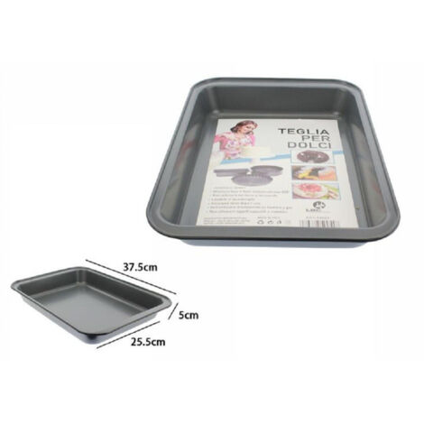 Trade Shop - ANTIHAFTBESCHICHTETE RECHTECKIGE KUCHENFORM BACKOFEN 25.5X37.5X5CM 59954 -