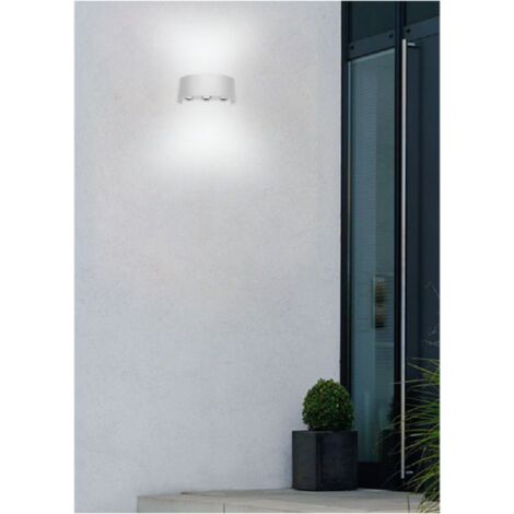 Trade Shop - Aplique Led Exterior 16 Vatios Corona Ip65 Arriba Y Abajo Luz Blanca Es64 -