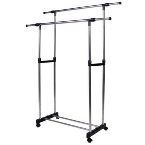 Stender doppio con ruote 80x42x95/170h cm