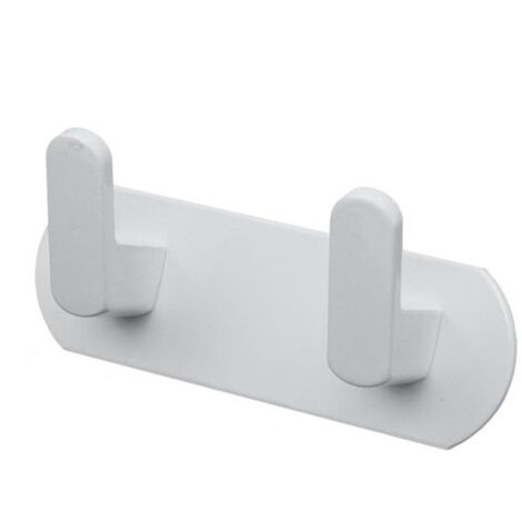 TRADE SHOP - Appendiabiti Con 2 Ganci Appendino Portasciugamano Bagno Casa Cucina Bianco 59741 -