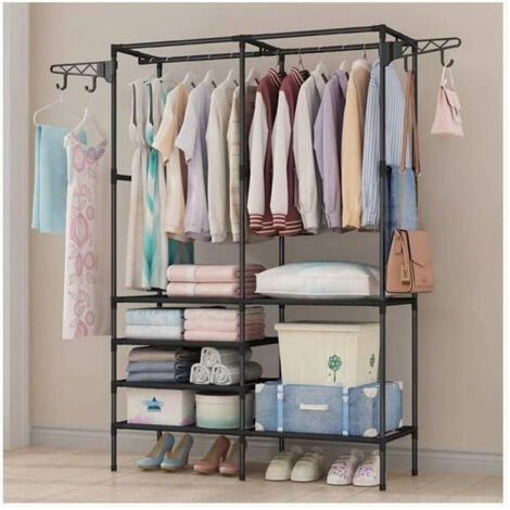 TRADE SHOP - Appendiabiti Da Pavimento Armadio Interni Stendino Girevole Gancio 180x36x170 Cm -