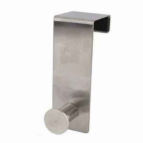 TRADE SHOP - Appendiabiti Da Porta Con 1 Gancio 4x11.5cm Silver Per Asciugamani Vestiti 87782 -