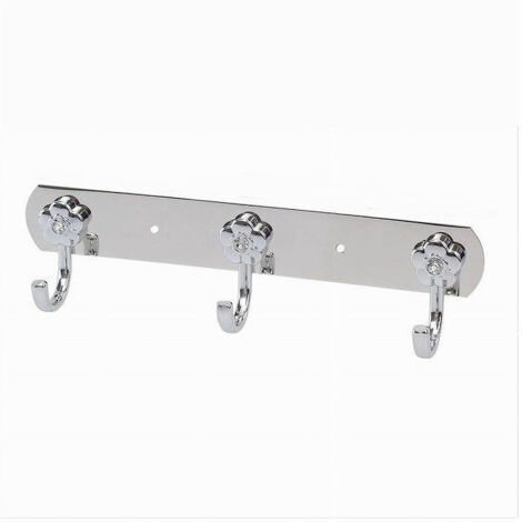 Trade Shop - Appendino 3 Ganci Fiori Fissaggio Parete Multiuso Acciaio Viti 25x7.5cm 52673 -